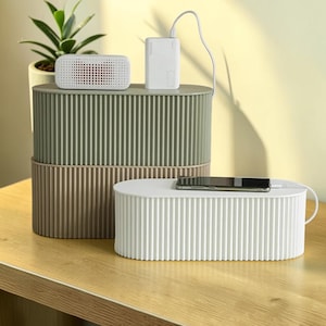 Large Cable Management Box | Wire Storage Organizer | Router Shelf Bracket | Power Strip Storage | Desktop Cord Organizer | Data Cable Box