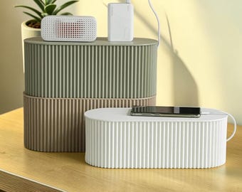 Large Cable Management Box | Wire Storage Organizer | Router Shelf Bracket | Power Strip Storage | Desktop Cord Organizer | Data Cable Box