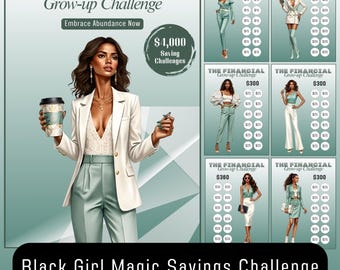 A6 Saving Challenges Printable, Boss Girl Financial Planner, Cash Tracker (Digital Download)