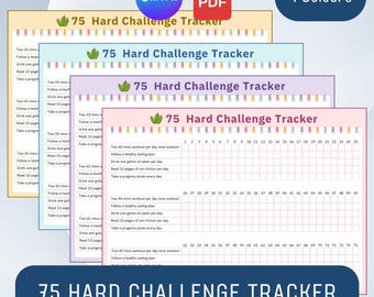 75 Hard Challenge Tracker Printable, A4, Editable Canva Template, Fitness & Wellness Planner (Digital Download)