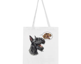 Scottish Terrier - T-Rex - Bolsa de tela clásica y divertida