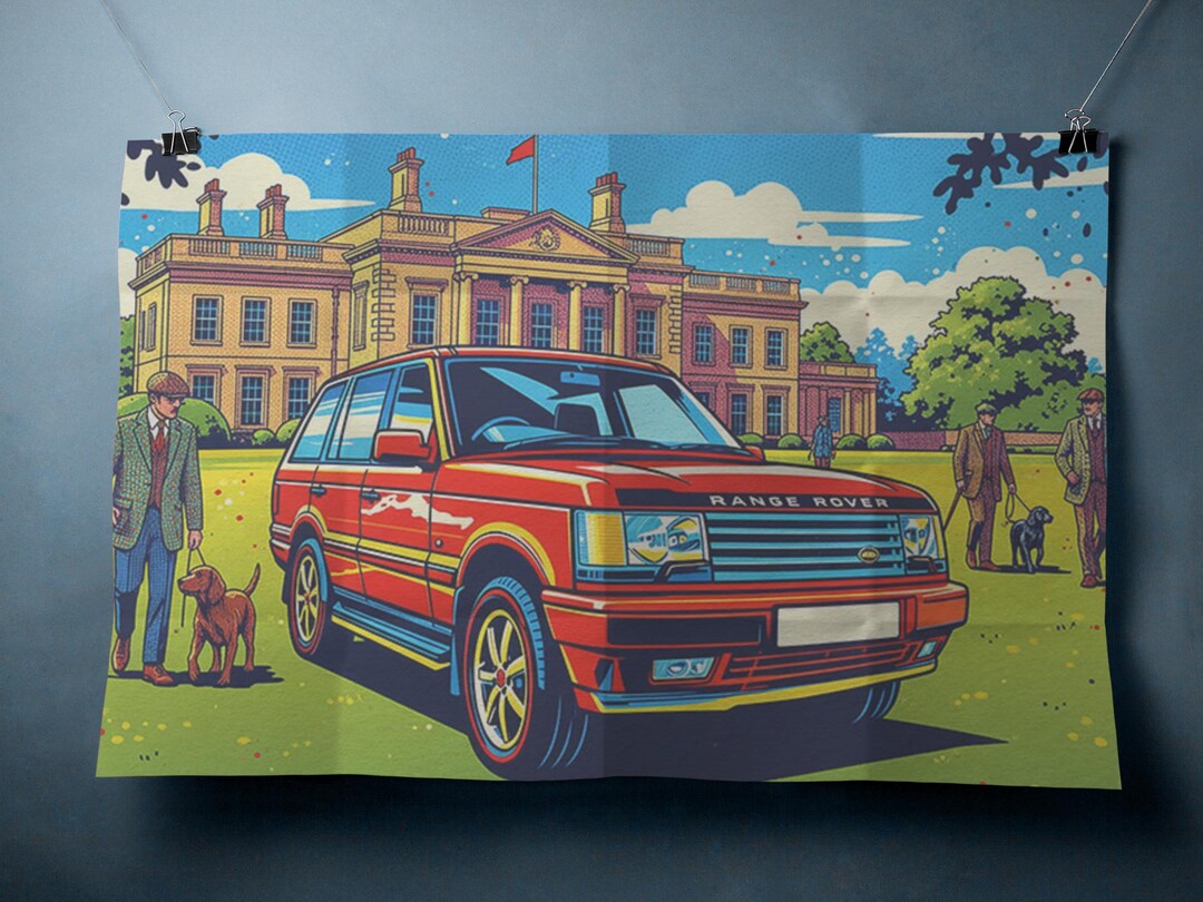 Classic Range Rover Poster | Stately Home Classic Car Wall Art (digital ...