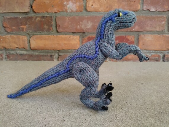 blue velociraptor plush