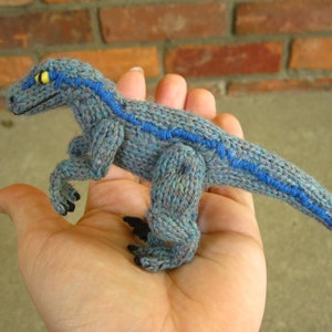 PATTERN- Tiny Knitted Velociraptor (Jurassic World) - (Knitting Pattern Only)