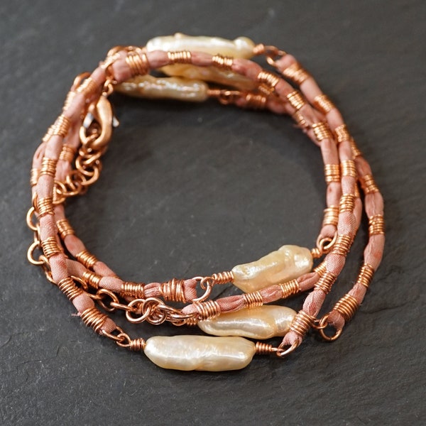 Blush Sorbet Warrior Wrap/ more than skin deep jewelry/ more than us jewelry/ one world jewelry/ pay it forward / givingthroughjewelry