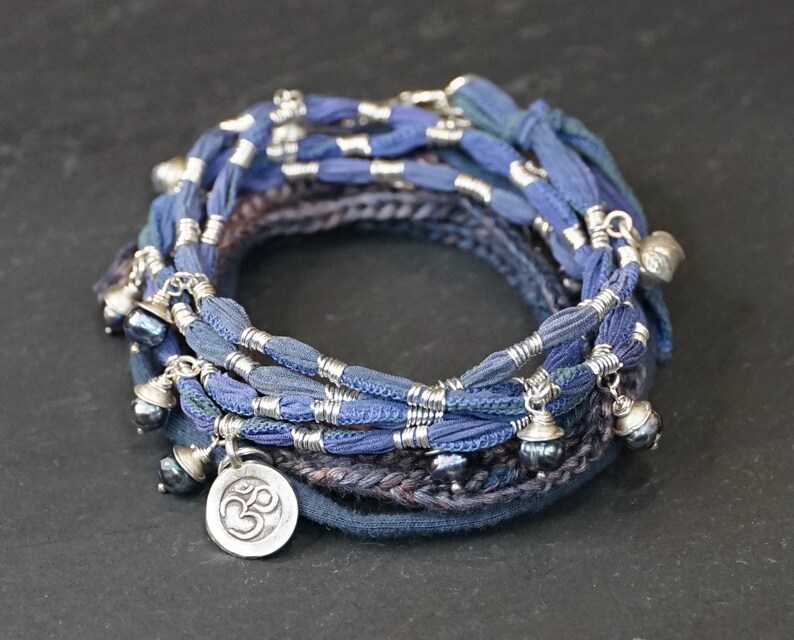 Blueberries Warrior Wrap Bracelet Necklace/ more than skin deep jewelry/empathic warrior/ pay it forward jewelry/ GIVINGTHROUGHJEWELRY image 1