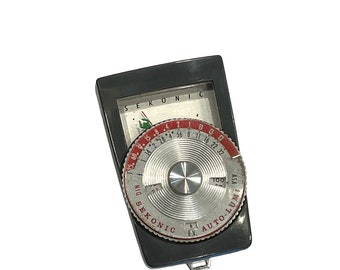 Vintage Exposure Meter - Vintage Seconic Movie Meter Exposure Meter with Original Leather Case