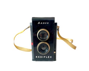 Vintage Twin Lens Reflex Camera - Rare Vintage Ansco Rediflex film Camera