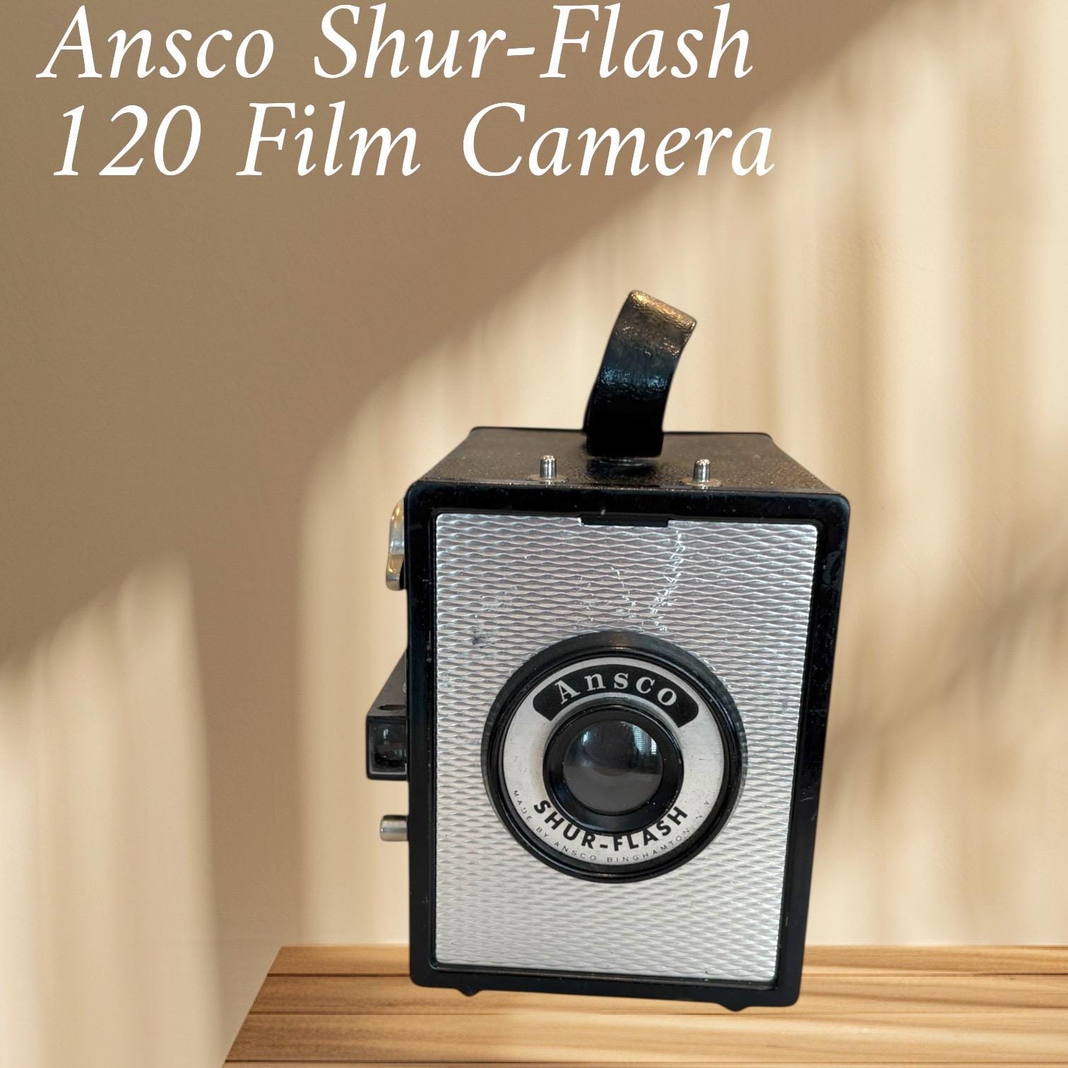 Vintage Film Box Camera - Ansco Shur-flash Art Deco Box Camera