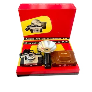 Vintage Film Camera - Vintage Argus a-four model 35MM Camera complete NOS outfit