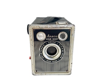 Vintage Film Box Camera - Ansco Shur Shot Art deco Box Camera - Check out our huge vintage camera collection