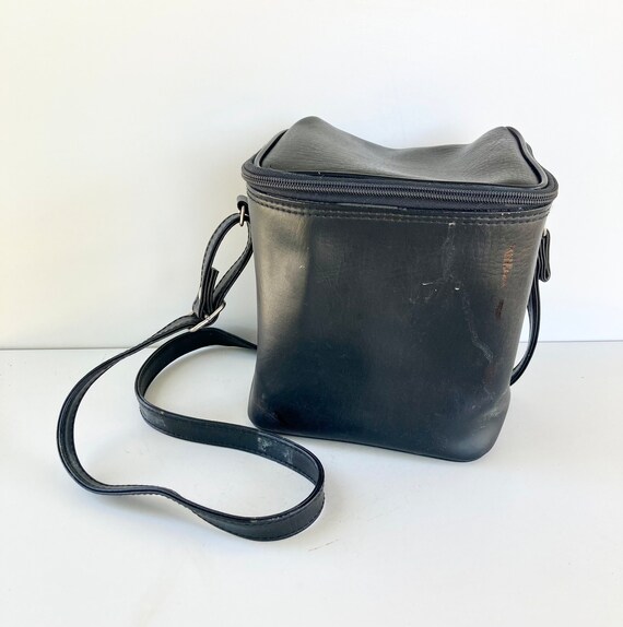 Sac Vintage Polaroid En Cuir Bleu – 19x15 Cm – Avec Sangle Ajustable