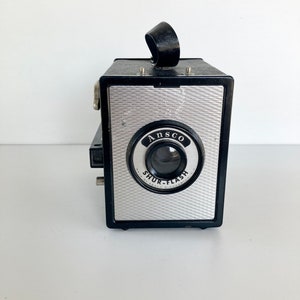 Vintage Film Box Camera - Ansco Shur-Flash Art deco Box Camera - Check out our huge vintage camera collection