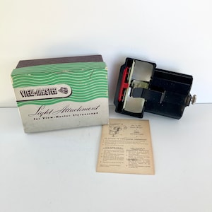 Vintage View-Master Stereoscope Light Attachment in original Box - Vintage Sawyer's View Master reel viewer