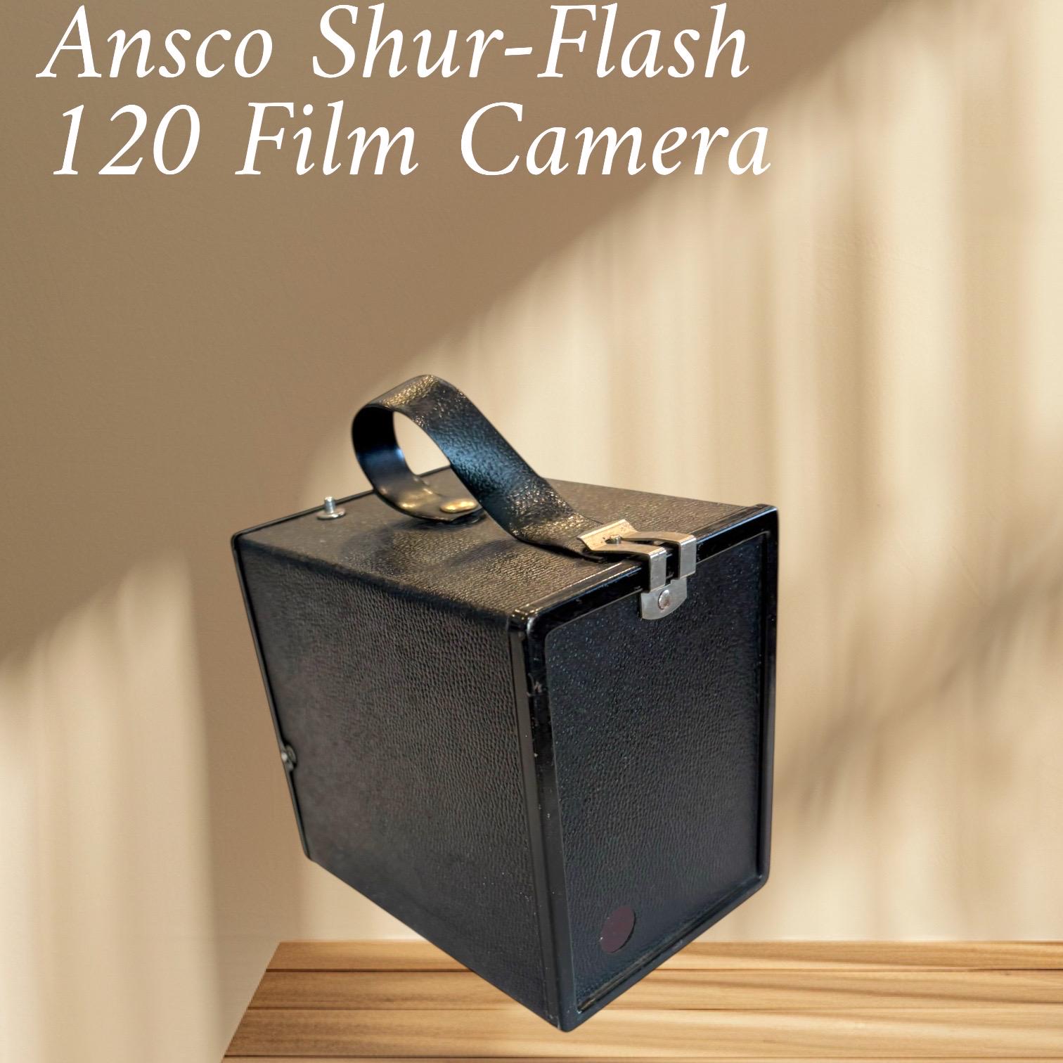 Vintage Film Box Camera - Ansco Shur-flash Art Deco Box Camera