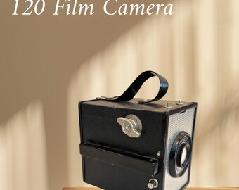 Vintage Film Box Camera - Ansco Shur-flash Art Deco Box Camera