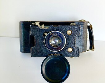 Trépied Télescopique Vintage Pour Appareil Photo – Métal Doré Et Noir – Hauteur 110cm
