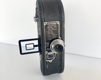 Vintage Film Movie Camera - Awesome  Keystone K-8 Model 8mm Movie Camera