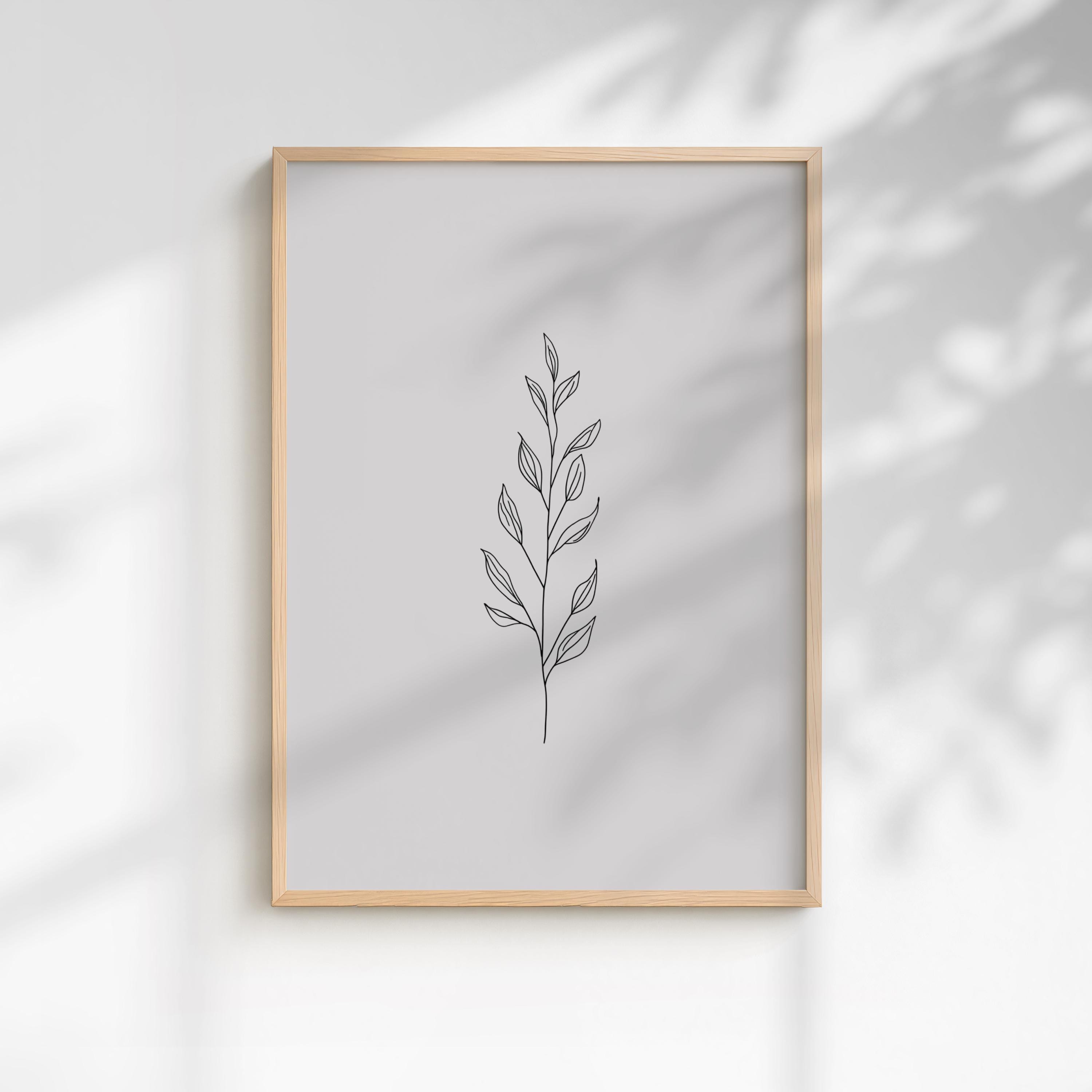 Set of 3 Botanical Line Art Digital Print – Minimalist Floral Wall ...