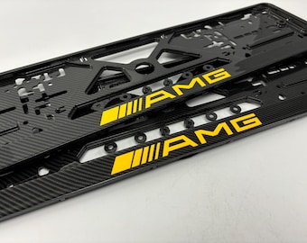 2x CARBON Mercedes Benz AMG Number Plate Surround Holder Frame