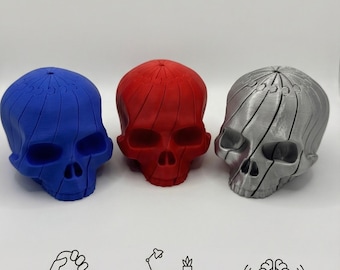 3D Printed Kinetic Skull Fidget Toy – Articulated Desk Toy