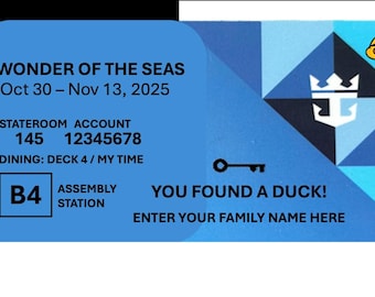 Personalized Cruise Duck Set: Royal Caribbean - Laminated Tags & Mini Ducks