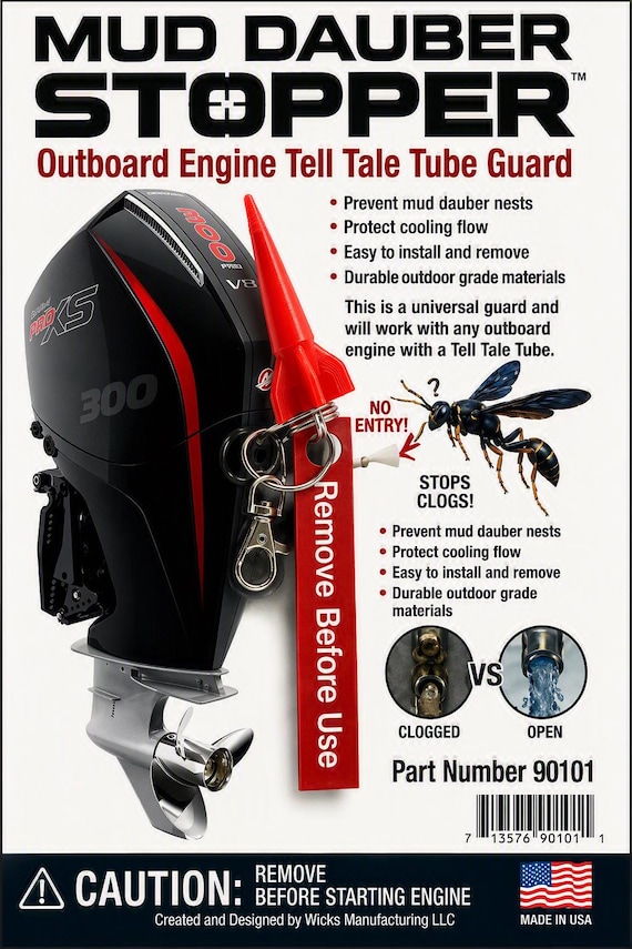 MUD DAUBER STOPPER "Every Outboard Engine Should Have One"