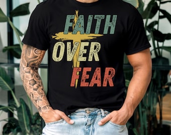 Faith Over Fear Christian Fitness T-Shirt: Inspirational Workout Tee