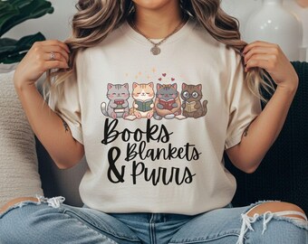 読書を快適に彩る、心地よい猫たちのTシャツ：読書好きへのギフト