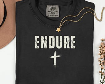 Faith Workout Shirt for Men, Endure Christian Gym Tee, Fitness Gift for Him, Weightlifting Shirt