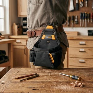 Heavy Duty Tape Measure Pouch | All Purpose Tool Belt Organizer | Portable Utility Storage Bag | Professional Power Tool Accessory Pouch