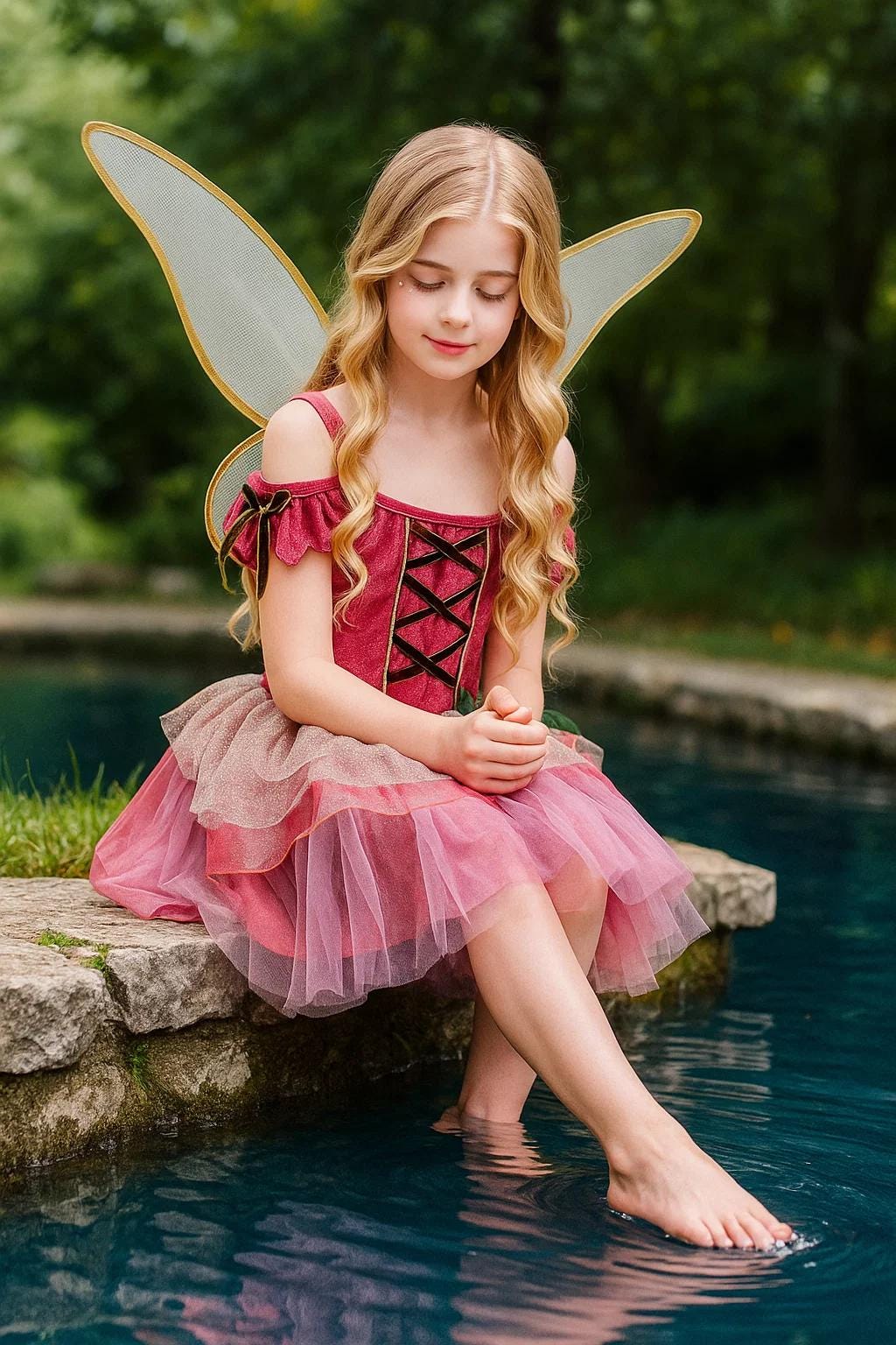 Handmade Pink Fairy Costume Dress: Enchanted Princess Cosplay