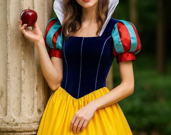 Handmade Snow White Cosplay Dress: Velvet Bodice, Satin Skirt