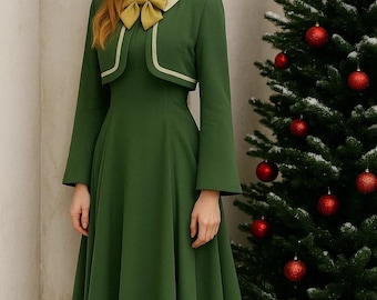 Grünes Ballroom Cosplay Set - Vintage-inspiriertes Maskenkostüm mit elegantem Mantel, handgefertigtes Partykleid für Indoor & Outdoor Events