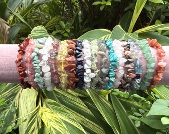 Handmade Crystal Chip Bracelet | Natural Gemstone Beads | Minimalist Healing Jewelry Gift for Daily Wear