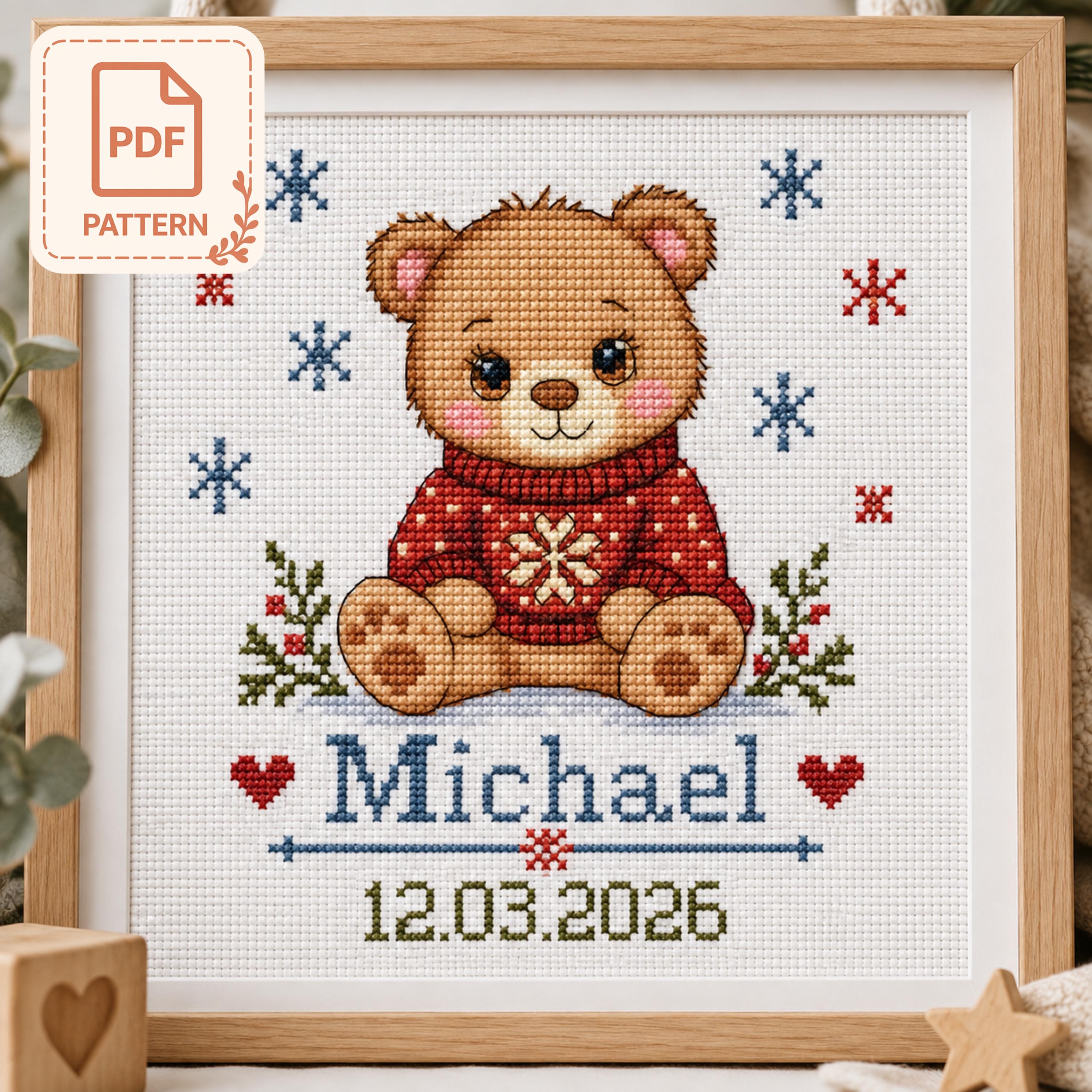 Paddington bear cross stitch - Etsy 日本