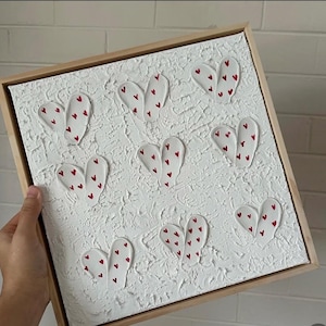 Textured Heart Painting | 3D Plaster, Minimalist Wall Art