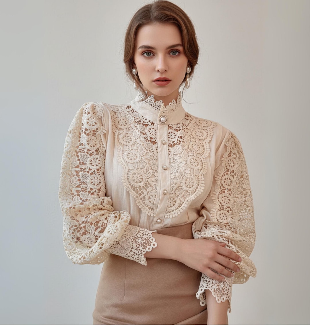 Ameri VINTAGE＊MEDI LACE NECK BLOUSE Ameri VINTAGE＊MEDI LACE NECK BLOUSE