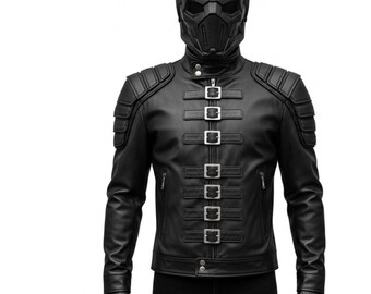 Handmade Leather Cyberpunk Armor Jacket – Gothic Steampunk Coat, Post-Apocalyptic Cosplay, Medieval Fantasy Outfit – Gift for Him