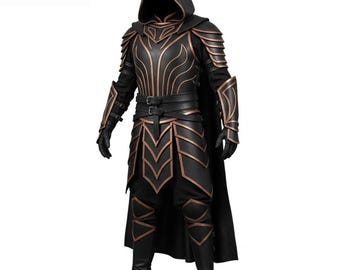 Handgefertigter Umhang aus Leder - Mittelalter Cosplay Rüstung, Gothic Ritter Larp Kostüm, Renaissance Faire Fantasy Outfit - GESCHENK FÜR IHN