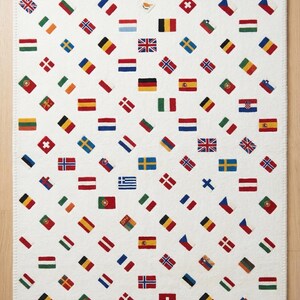 Alfombra rectangular tejida a mano con banderas del mundo, alfombra educativa para la habitación de los niños, alfombra de lana con coloridas banderas de países, decoración para guardería, alfombra para el aula.