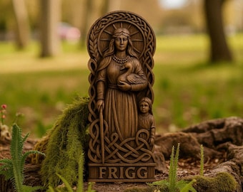 Frigg Wooden Figurine, Frigg Norse Gods, Carved Norse Sculpture, Norse Goddess of Wisdom and Family, Frigga, Friga, God Viking, Pagan Altar