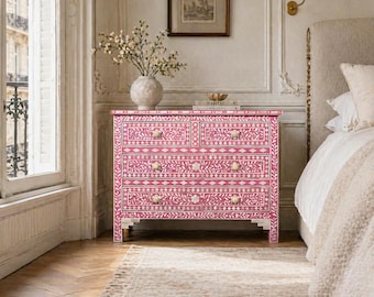 pink bamboo dresser Poppys Of Macon | Vintage | pretty in pink!! faux bamboo dresser lacquered in Benjamin Moore cats meow! $1650 Dimensions: 39W 41H 18D We ship