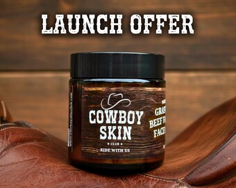 Whipped Beef Tallow Face Balm: Leather & Teak Wood Scent - Natural Skincare