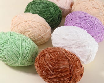 Soft 2mm Chenille Yarn - 41 Colors, Plush Yarn, Crochet Knitting, Ideal for DIY Plushies, Chenille Yarn