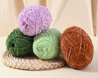 2mm Chenille Yarn - 2mm Soft Yarn, 41 Colors, Crochet Dolls, Knitting Projects, Yarn for Creative Projects