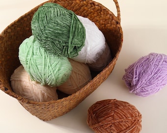 Chenille Yarn - 2mm, 41 Color Choices, Soft Yarn, Amigurumi Yarn, Handmade Creations Yarn