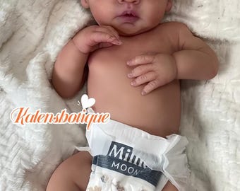 Bebé reborn de silicona hecha a mano – 48 cm (19 pulgadas) Recién nacida realista, muñeca de silicona hecha a mano por un artista, ideal como regalo de Navidad.