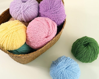 53 Colors Short Pile Yarn - Fluffy Knitting Yarn, Great for Crochet Dolls, Blankets and Craft Projects, DIY Gifts