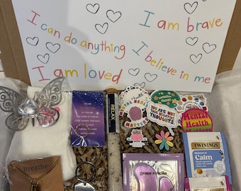 Mental Health Hamper, Anxiety Relief Gift Set, Self-Care Jewelry, Calm Mind Hamper